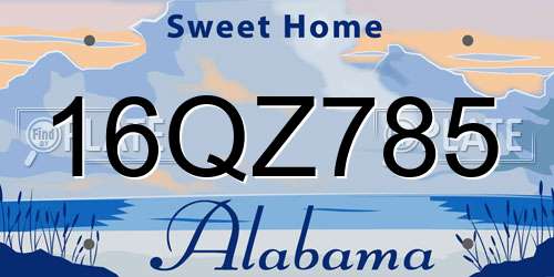 16QZ785 Alabama License Plate