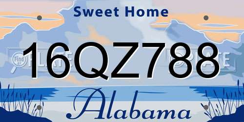 16QZ788 Alabama License Plate