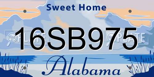 16SB975 Alabama License Plate