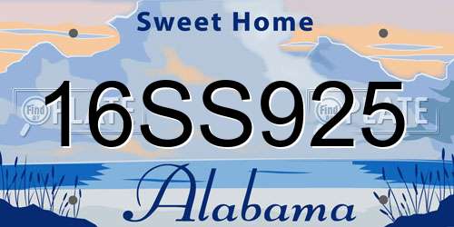 16SS925 Alabama License Plate