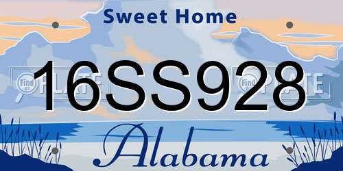 16SS928 Alabama License Plate