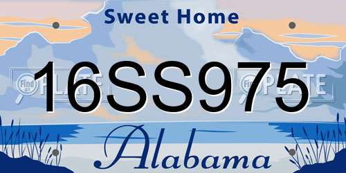 16SS975 Alabama License Plate
