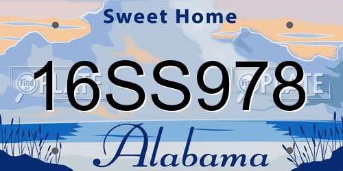 16SS978 Alabama License Plate