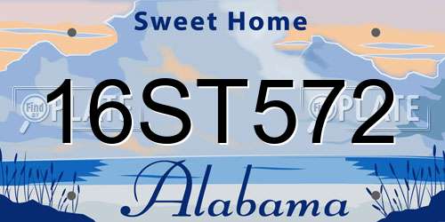 16ST572 Alabama License Plate