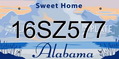 16SZ577 Alabama License Plate