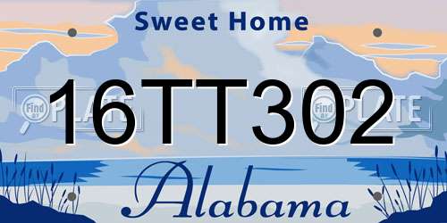 16TT302 Alabama License Plate