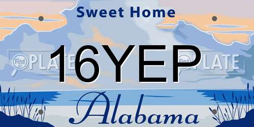 16YEP Alabama License Plate