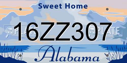 16ZZ307 Alabama License Plate