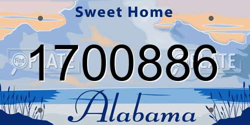 1700886 Alabama License Plate