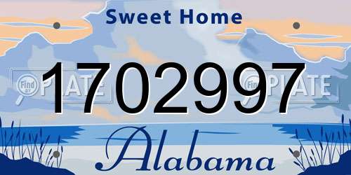 1702997 Alabama License Plate