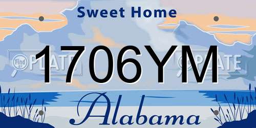 1706YM Alabama License Plate