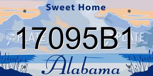 17095B1 Alabama License Plate