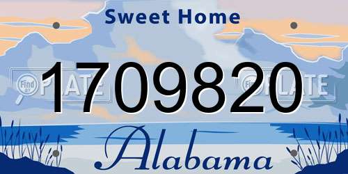1709820 Alabama License Plate