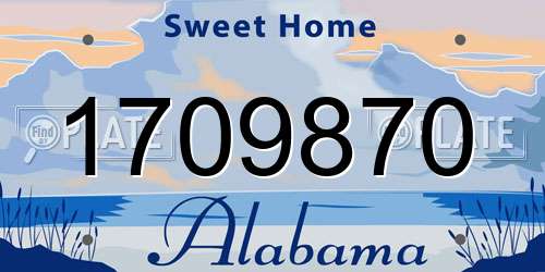 1709870 Alabama License Plate