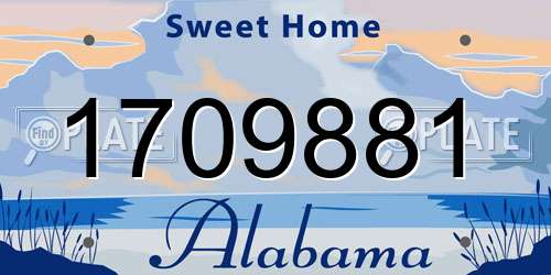 1709881 Alabama License Plate