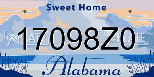 17098Z0 Alabama License Plate
