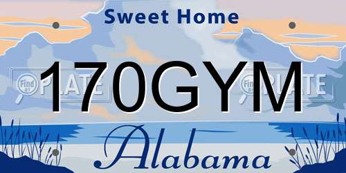 170GYM Alabama License Plate