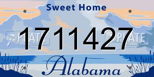 1711427 Alabama License Plate