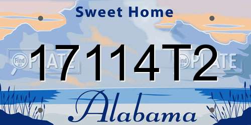 17114T2 Alabama License Plate