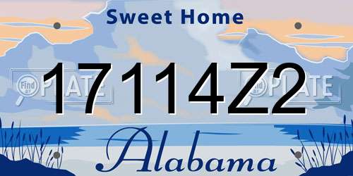 17114Z2 Alabama License Plate