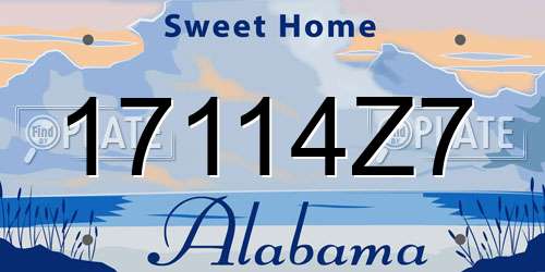 17114Z7 Alabama License Plate