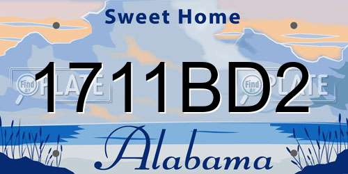 1711BD2 Alabama License Plate