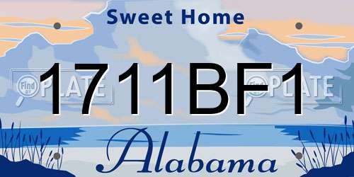 1711BF1 Alabama License Plate