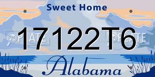 17122T6 Alabama License Plate