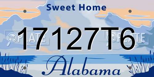 17127T6 Alabama License Plate