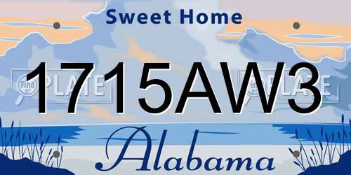 1715AW3 Alabama License Plate