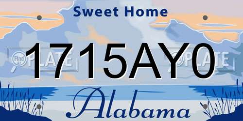 1715AY0 Alabama License Plate