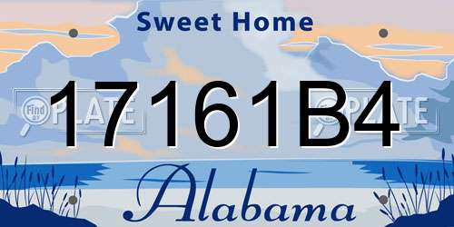17161B4 Alabama License Plate