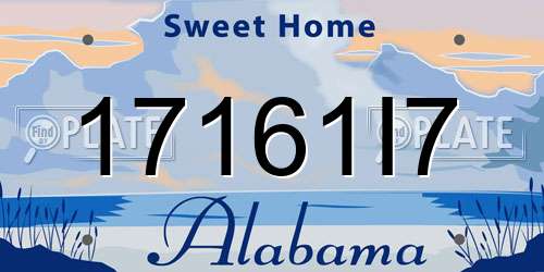 17161I7 Alabama License Plate