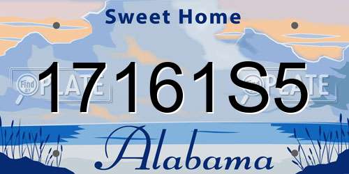 17161S5 Alabama License Plate