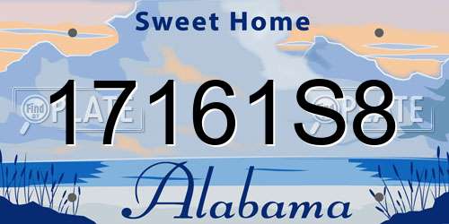 17161S8 Alabama License Plate