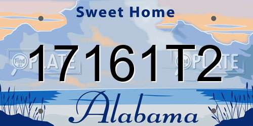 17161T2 Alabama License Plate