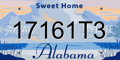 17161T3 Alabama License Plate