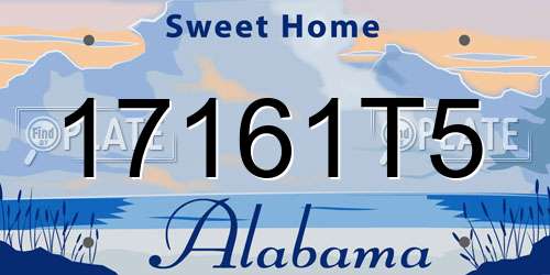 17161T5 Alabama License Plate