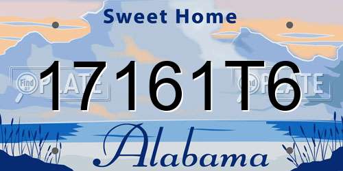 17161T6 Alabama License Plate