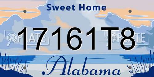 17161T8 Alabama License Plate