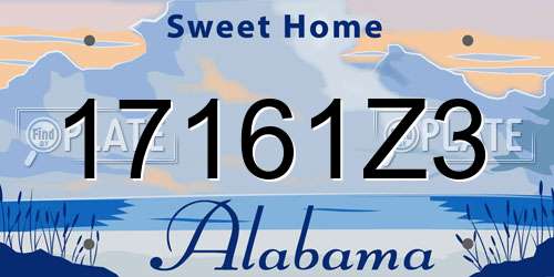 17161Z3 Alabama License Plate