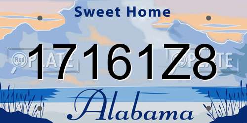 17161Z8 Alabama License Plate