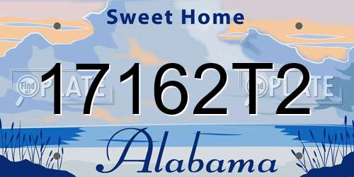 17162T2 Alabama License Plate