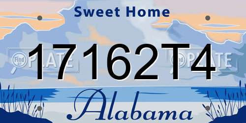 17162T4 Alabama License Plate