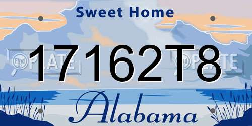 17162T8 Alabama License Plate