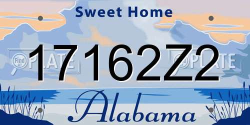 17162Z2 Alabama License Plate