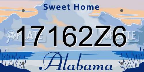 17162Z6 Alabama License Plate