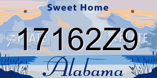 17162Z9 Alabama License Plate