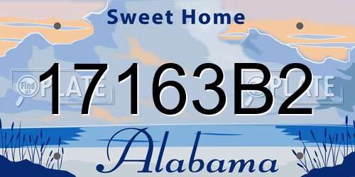 17163B2 Alabama License Plate