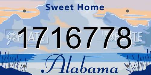 1716778 Alabama License Plate